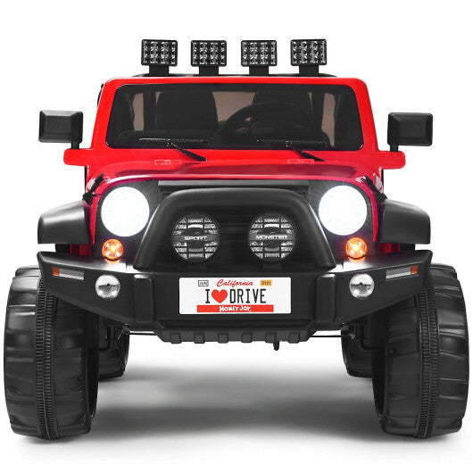 12V 2-Seater Ride on Car Truck with Remote Control and Storage Room-White
