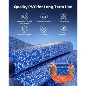 10ft Pool Liner, Round Overlap Swimming Pool Liner for 27.5 in Wall Height, Heavy Gauge Vinyl, Easy Install with Leak-Proof Patches, Designed for Steel Sided Above-Ground,Outdoor, Crystal