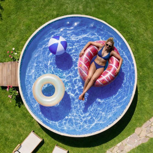 10ft Pool Liner, Round Overlap Swimming Pool Liner for 27.5 in Wall Height, Heavy Gauge Vinyl, Easy Install with Leak-Proof Patches, Designed for Steel Sided Above-Ground,Outdoor, Crystal