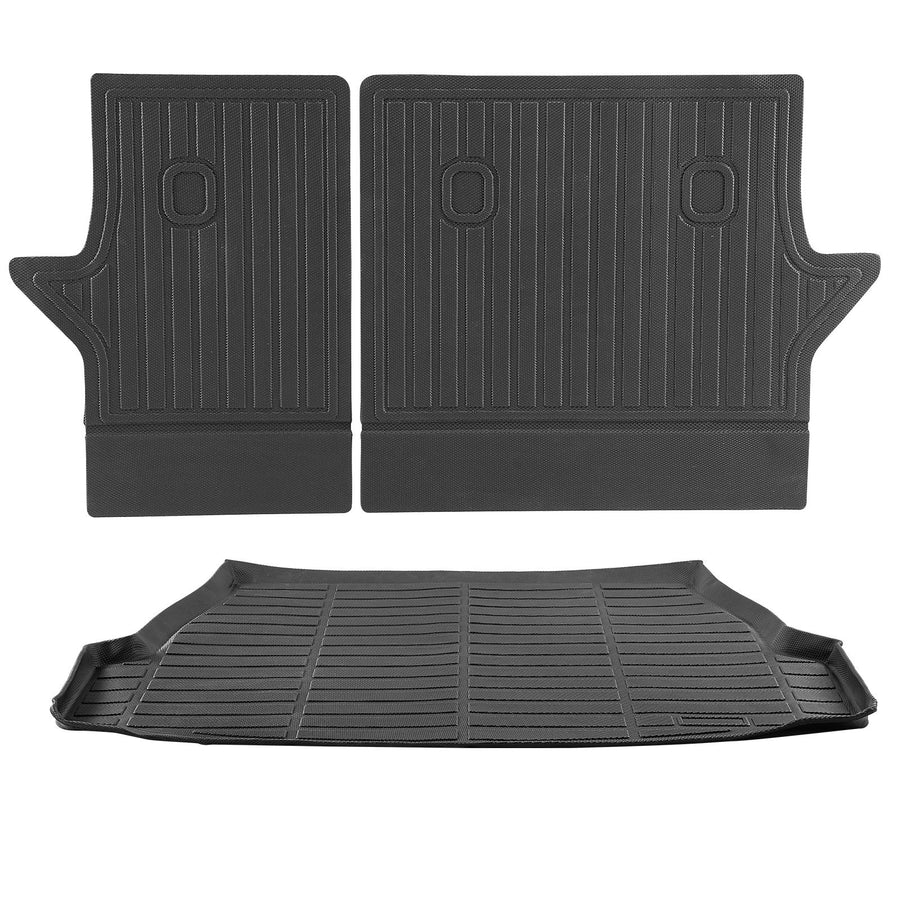 Cargo Mats Compatible with Toyota RAV4 2019-2024, Custom Fit TPE Cargo Liner Set for SUVs, Trunk and Rear Back Seat Protector Replacement, Black, Trunk Mat and Backrest Mats