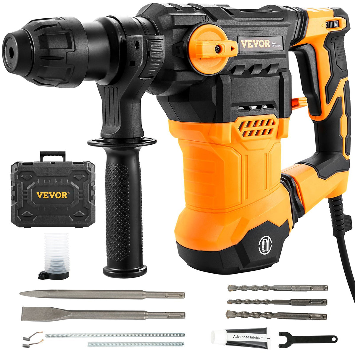 1-1/4 Inch SDS-Plus Rotary Hammer Drill, 13 Amp Corded Drills, Heavy Duty Chipping Hammers with Vibration Control & Safety