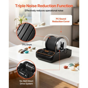 Rock Tumbler, 2 lb Rock Polishing Machine, Rocks Tumbling Kit with 4-Speed Adjustment, 1?9 Day Timer, PC Sound Reduction Cover & TPU Drum, Direct Drive Motor Rocks Polishing, Quiet Operation