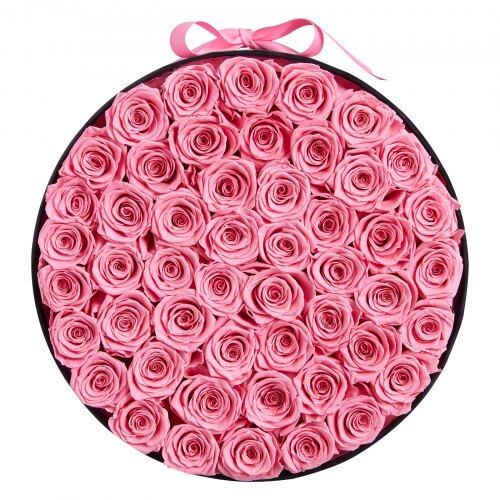 Forever Flowers, 50 Preserved Roses in a Box, Eternal Flowers Immortal Bouquet Birthday Present for Delivery Prime Women Her Wife Mothers, Anniversary, Valentine's Day,Christmas, Sweet Pink