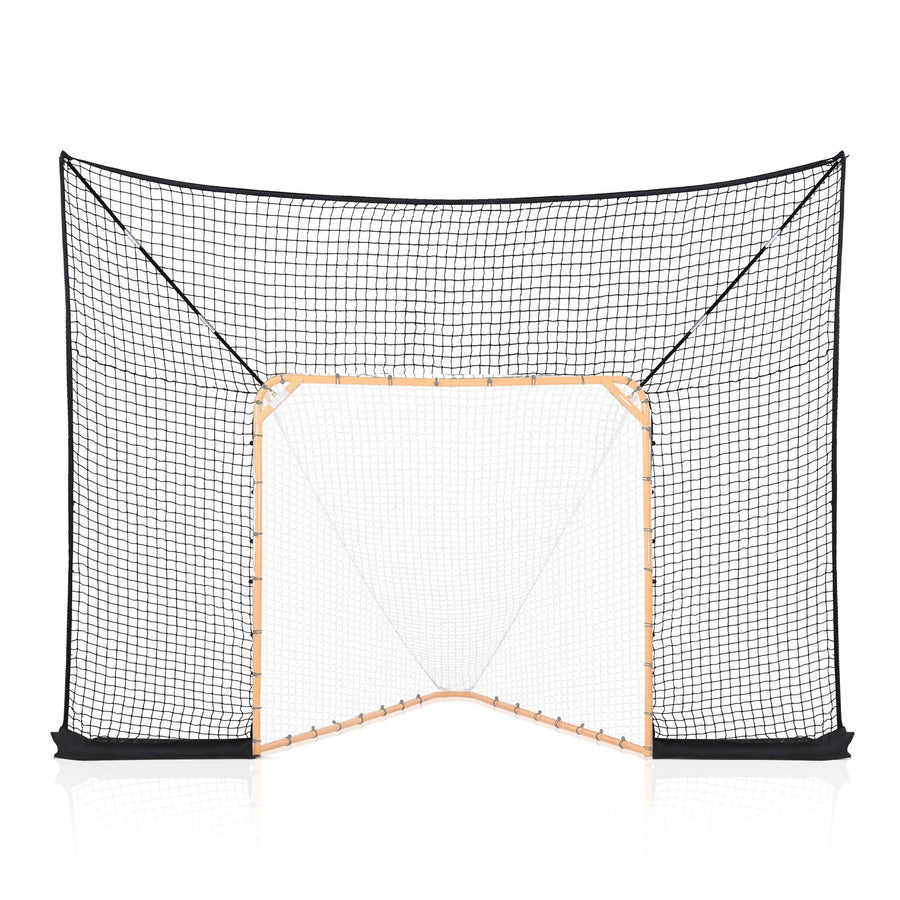 Hockey and Lacrosse Goal Backstop, 12x9 ft Lacrosse Net with Extended Coverage, Quick Easy Setup Complete Accessories Training Net, Backyard Lacrosse Equipment, for Youth Adult (NET ONLY)