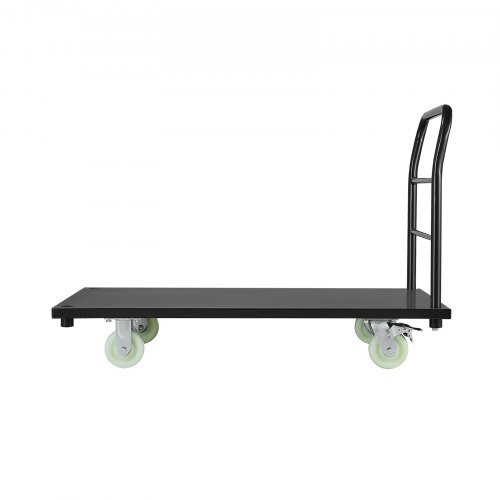 Heavy Duty Platform Truck, 2000 lbs Capacity, Industrial Steel Flatbed Cart with Swivel Wheels and Handle, Platform Hand Push Truck Dolly, Easy Storage, for Luggage Moving, 48 x 24 x 32.1 in