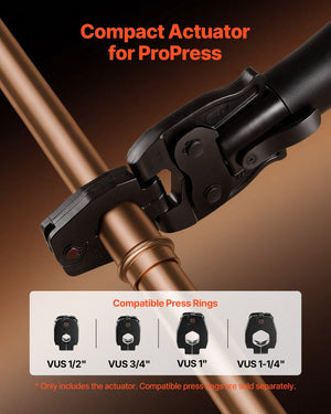 Press Actuator for 24KN Compact Series Press Tools, Works with 1/2", 3/4", 1" & 1-1/4" Press Rings - Compatible with ProPress Copper Pipes (Ring NOT Included)