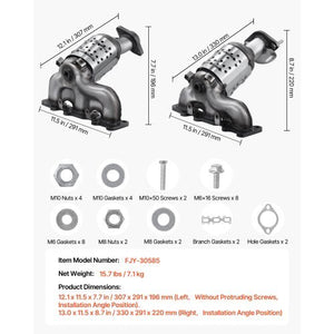 Catalytic Converter, 2 Pack, Compatible with Ford Police Interceptor Sedan Explorer FLEX Police Interceptor Utility Taurus/Lincoln MKS MKT MKZ, 3.5L V6, Front, Left, Right, Replacement OE 30585