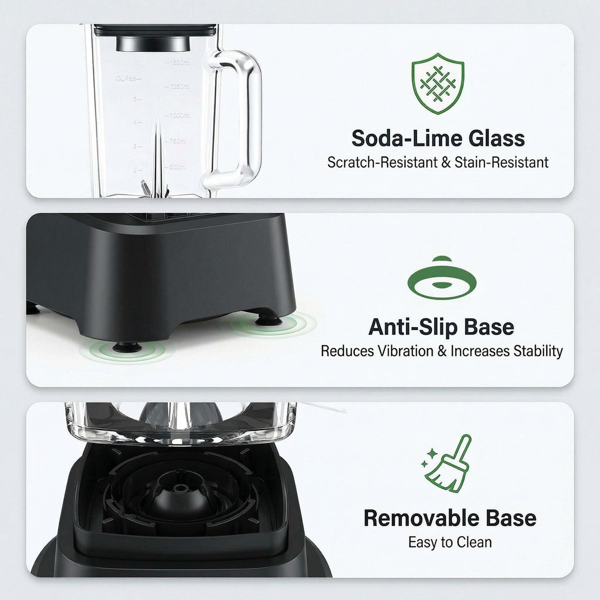 Professional ice cream blender, full-size household blender, equipped with a 54-ounce large-capacity glass cup