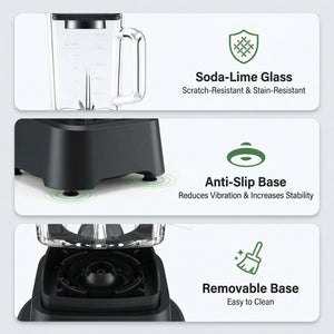 Professional ice cream blender, full-size household blender, equipped with a 54-ounce large-capacity glass cup