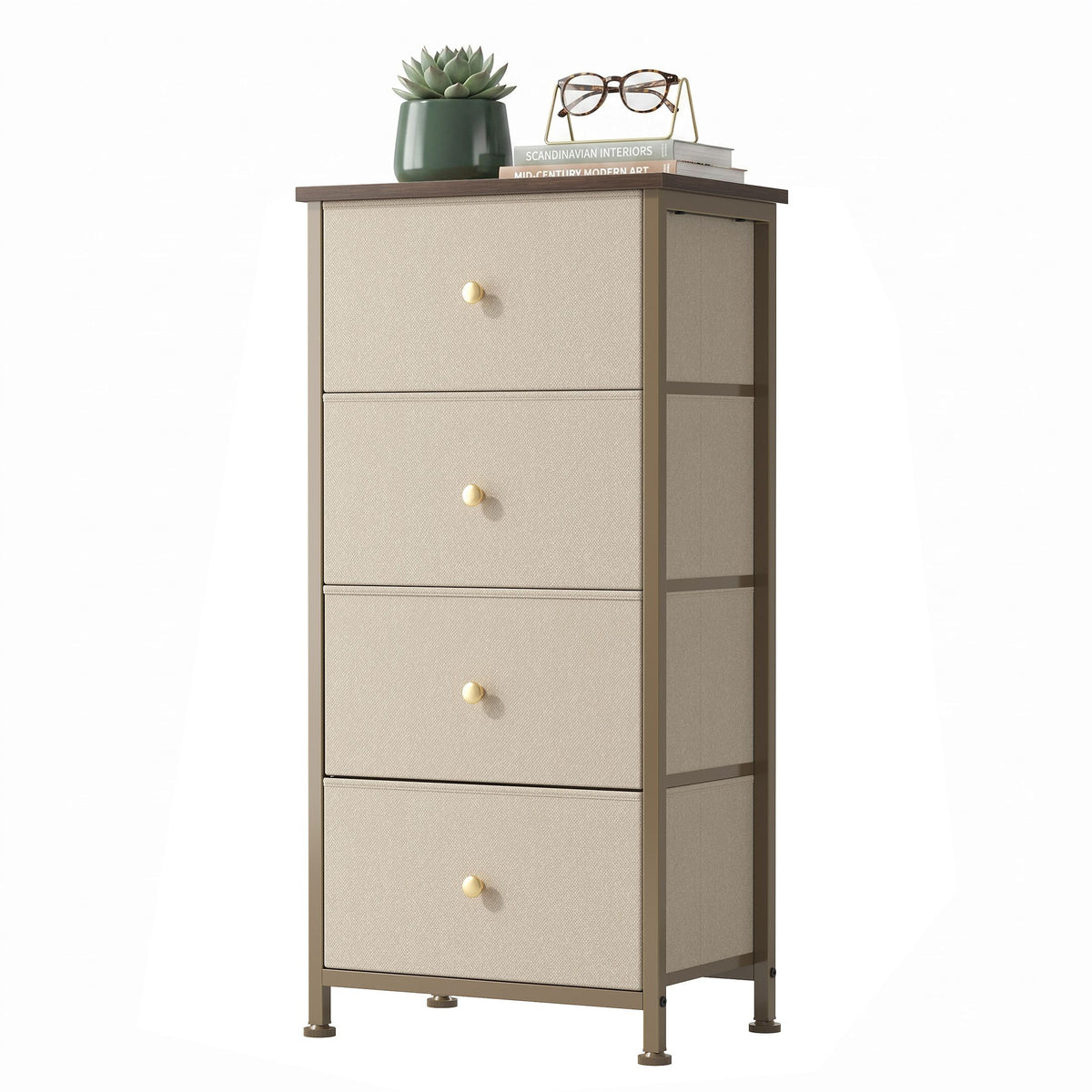 4-drawer storage cabinet - suitable for bedrooms, living rooms, and wardrobes