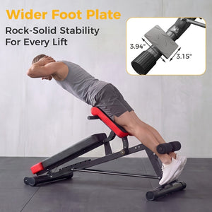 Multifunctional Bench Press Bench, Adjustable Bench for Supine, Prone, And Flat Positions, High-Intensity Back Extension Roman Chair, Foldable Si