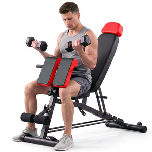 Multifunctional Bench Press Bench, Adjustable Bench for Supine, Prone, And Flat Positions, High-Intensity Back Extension Roman Chair, Foldable Si