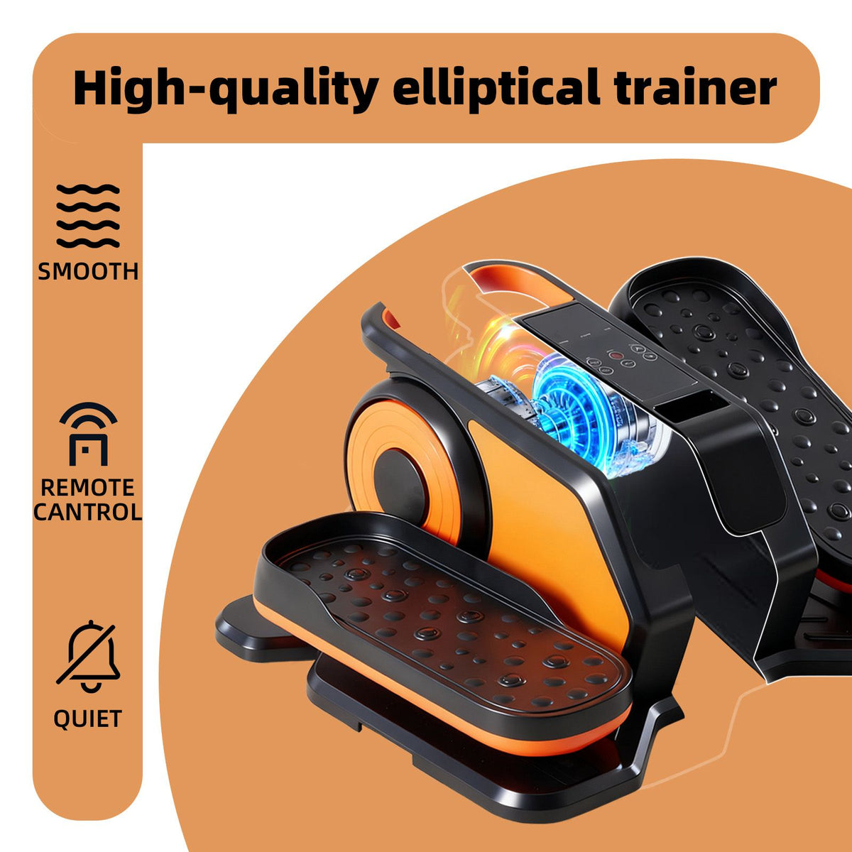 Compact Under-Desk Elliptical – Quiet Mini Pedal Exerciser with Adjustable Speed and LED Display — Fitness Equipment