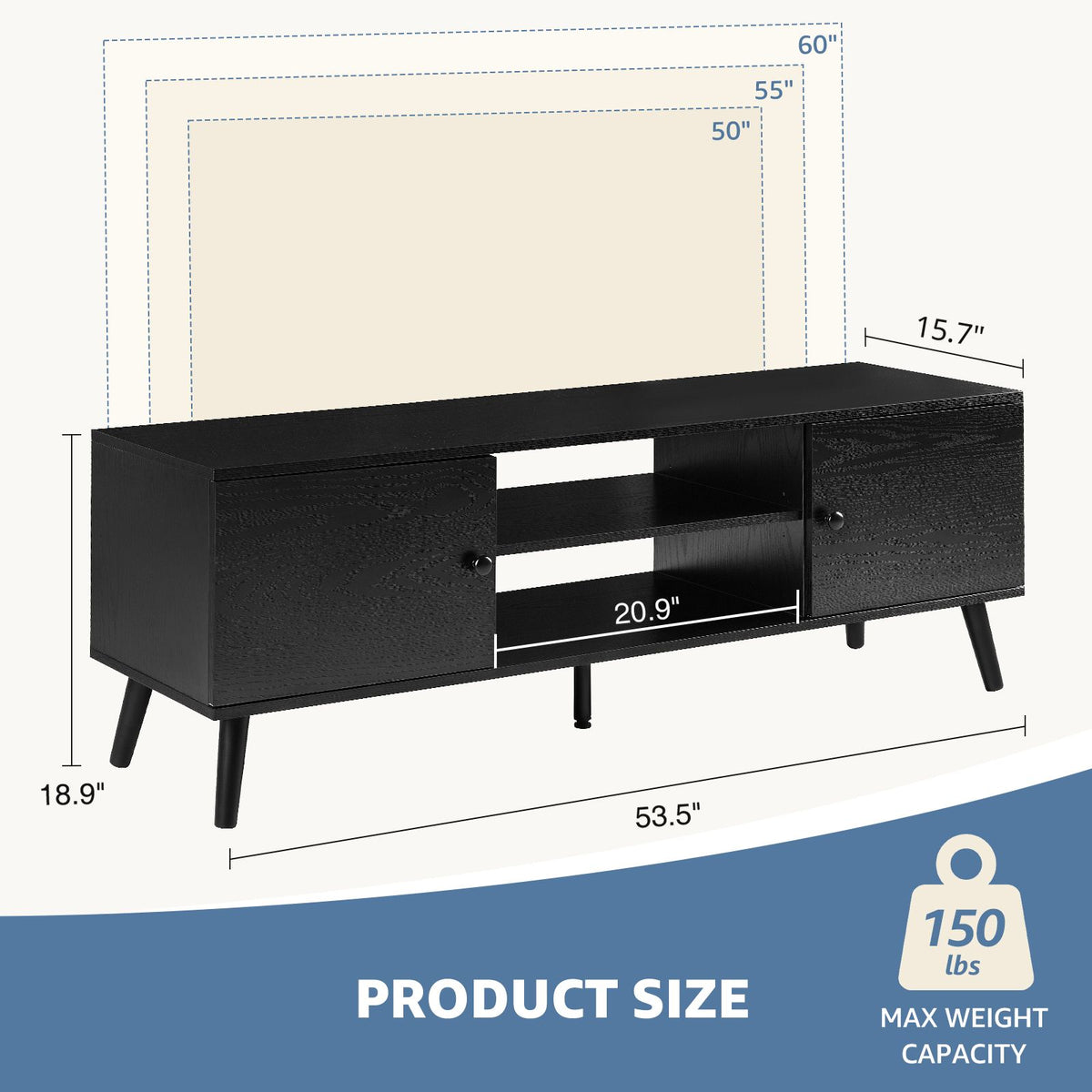 Panel TV cabinet can store black cabinets, suitable for home living room office TV cabinet