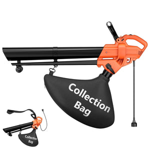 3-in-1 Corded Leaf Blower, Vacuum And Mulcher, 500 CFM 167 MPH Electric Yard Cleaner with 10.57gal Collection Bag