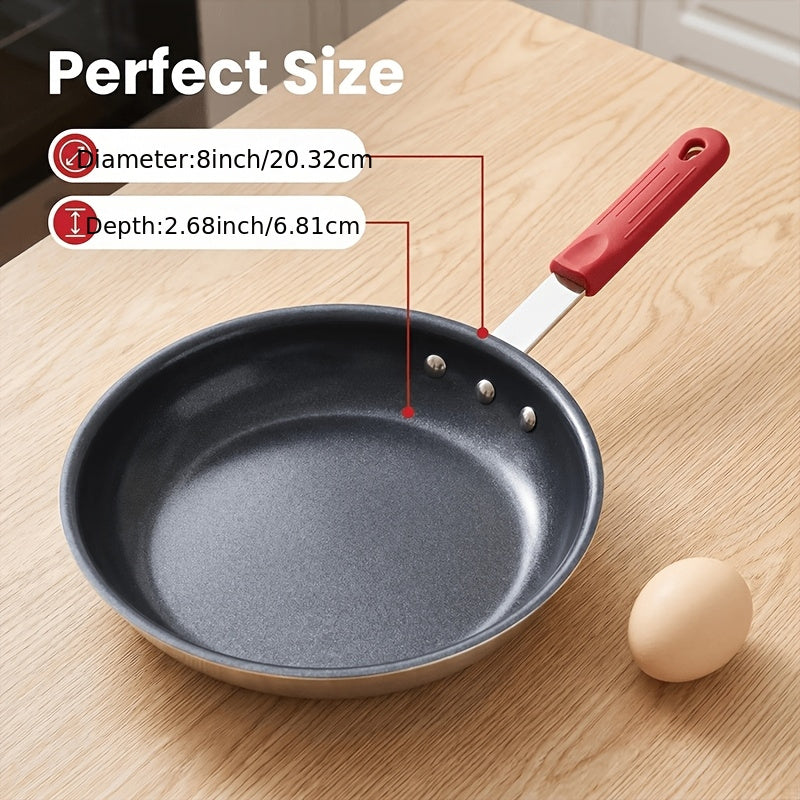 Ceramic Nonstick Egg Pan, Aluminum Frying Pan with Stainless Steel Base, Oven Safe, Dishwasher Safe Skillet