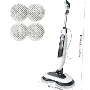 Dual Head Hard Floor Steam Mop, 3 Adjustable Steam Modes, LED Headlights, Lightweight for Home Tile Cleaning