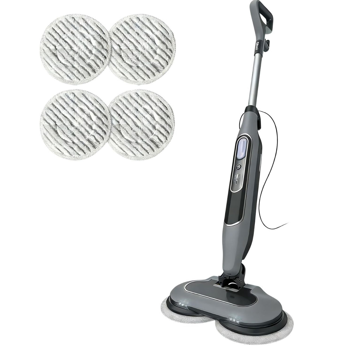 Dual Head Hard Floor Steam Mop, 3 Adjustable Steam Modes, LED Headlights, Lightweight for Home Tile Cleaning