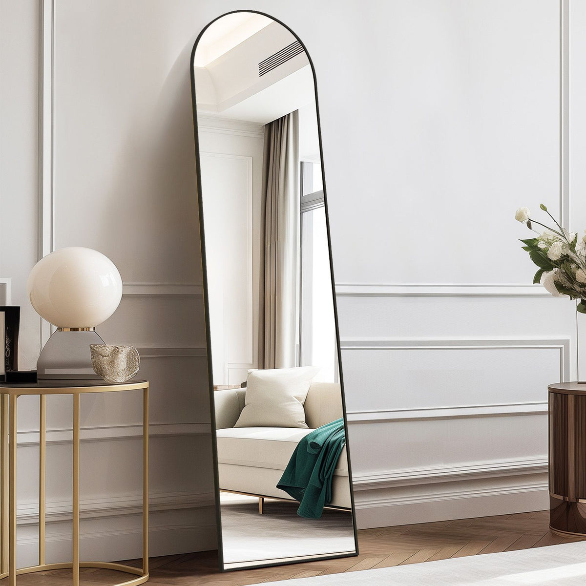 59X16" Full Length Mirror with Stand Floor Mirror with Aluminum Alloy Frame Body Wall-Mounted Mirrors For Bedroom Bathroom