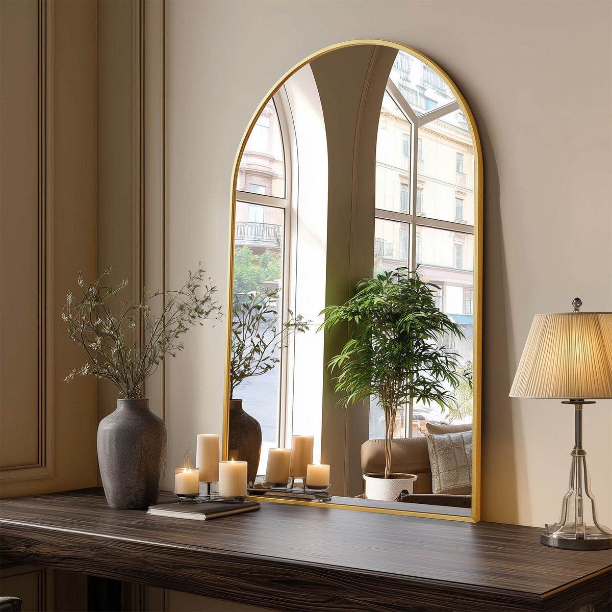 Bathroom Wall Mirror, Metal Frame Vanity Mirror for Bedroom, Entryway, Living Room