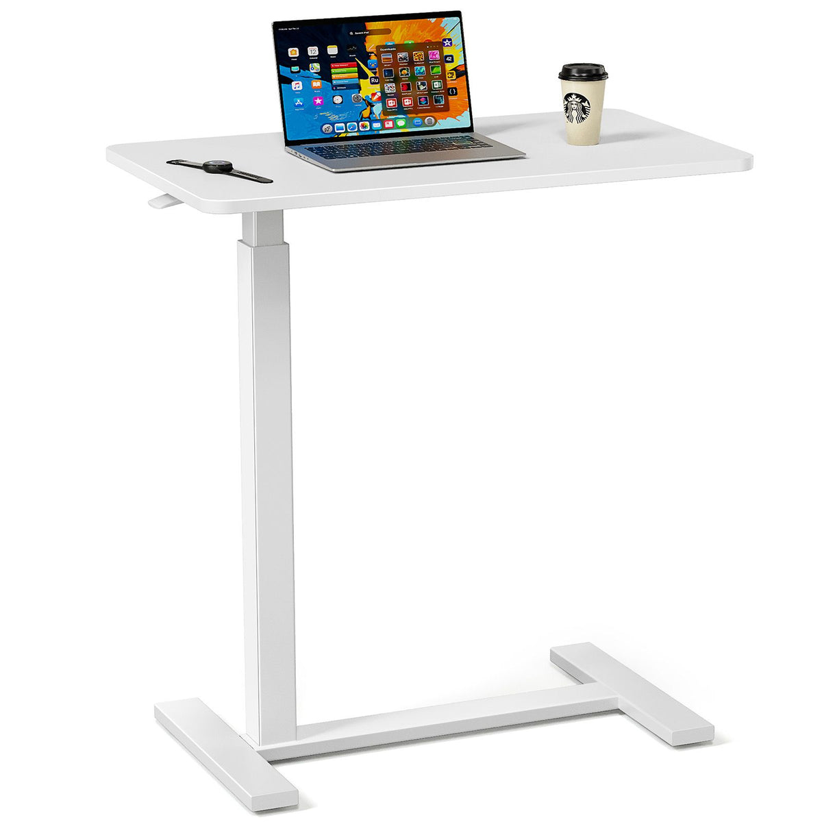 Adjustable mobile bed table, computer desk, mobile standing table