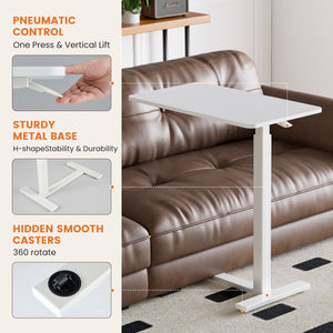 Adjustable mobile bed table, computer desk, mobile standing table