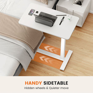 Adjustable mobile bed table, computer desk, mobile standing table