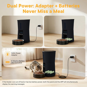 Intelligent feeder, equipped with WiFi application control function, a 4-liter capacity intelligent pet food dispenser specifically for cats and
