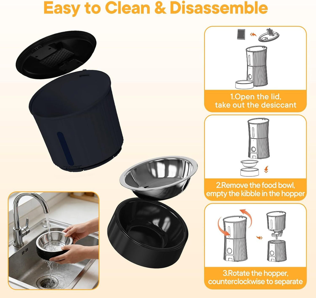 Intelligent feeder, equipped with WiFi application control function, a 4-liter capacity intelligent pet food dispenser specifically for cats and