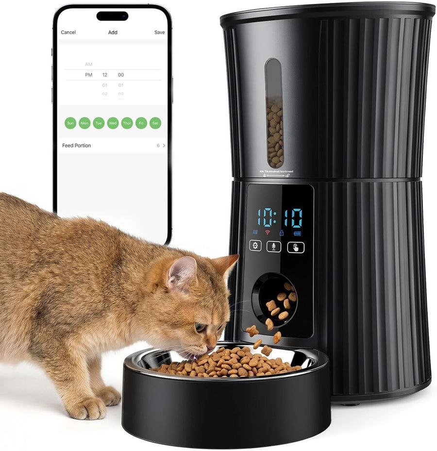 Intelligent feeder, equipped with WiFi application control function, a 4-liter capacity intelligent pet food dispenser specifically for cats and