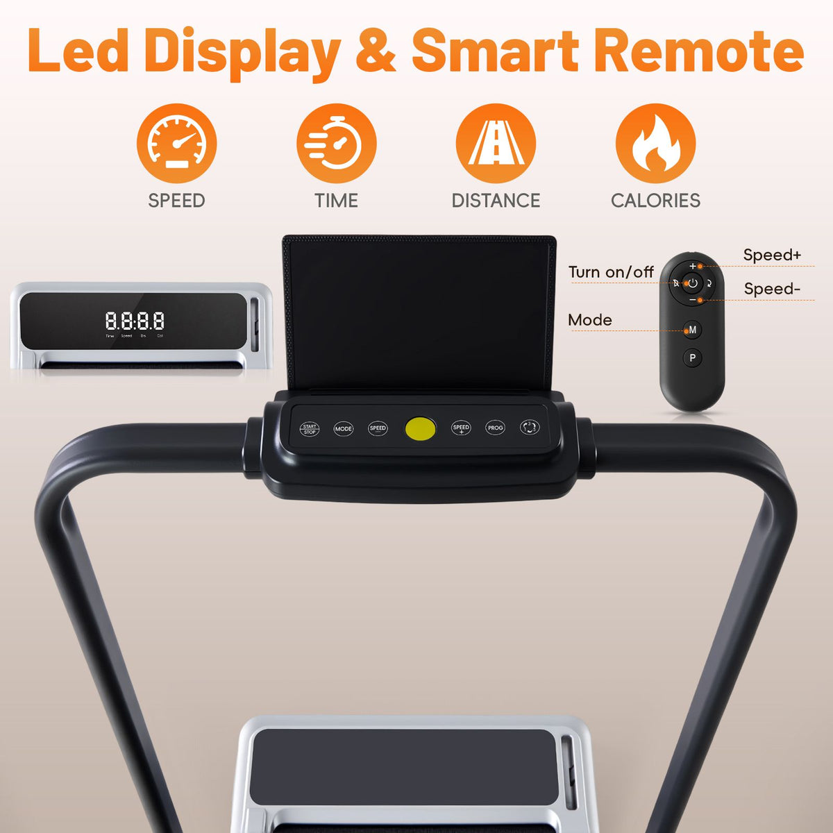 Compact Armless Treadmill, Quiet Under Desk Walking Pad, 200 Lbs Capacity 3 in 1 Portable Walking Treadmill