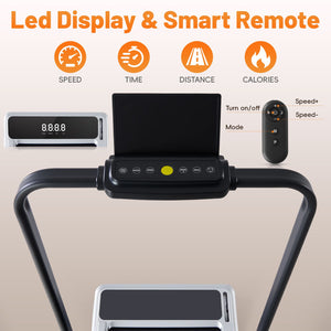 Compact Armless Treadmill, Quiet Under Desk Walking Pad, 200 Lbs Capacity 3 in 1 Portable Walking Treadmill