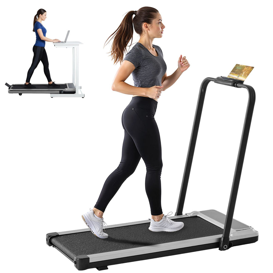 Compact Armless Treadmill, Quiet Under Desk Walking Pad, 200 Lbs Capacity 3 in 1 Portable Walking Treadmill