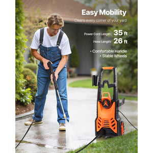 Electric Pressure Washer, Max 4500 PSI and 3.2 GPM, High Power Pressure Cleaning Machine with 4 Quick Connect Nozzles and a Foam Cannon, Ideal fo
