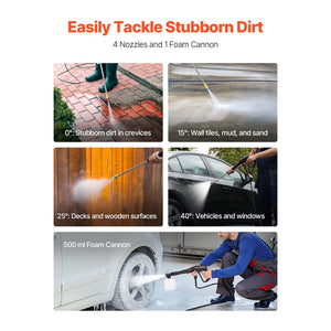Electric Pressure Washer, Max 4500 PSI and 3.2 GPM, High Power Pressure Cleaning Machine with 4 Quick Connect Nozzles and a Foam Cannon, Ideal fo