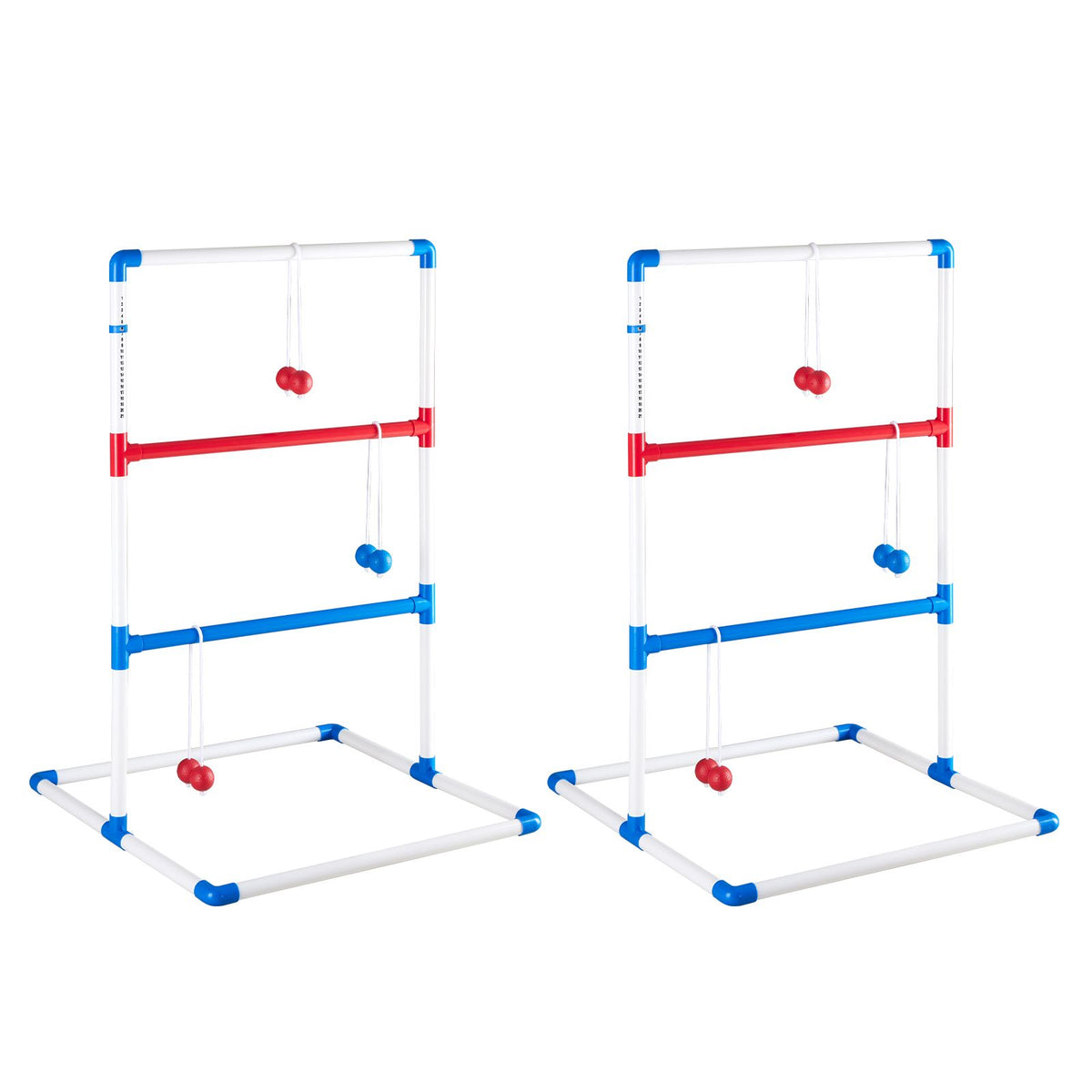 The ladder ball and golf throwing ball set is used for the ladder throwing game and includes 6 balls, a scoring board and a portable bag.