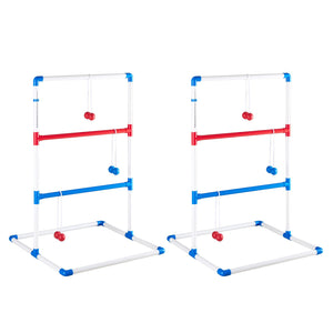 The ladder ball and golf throwing ball set is used for the ladder throwing game and includes 6 balls, a scoring board and a portable bag.
