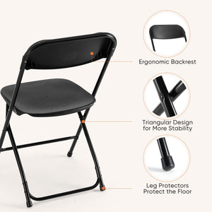 Folding Chair, Indoor Outdoor Portable, Stackable for Events, Offices, Weddings, Picnics and Restaurants
