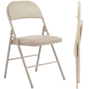 Folding Chair, Leather Padded Folding Chairs, Easy to Use and Store, Outdoor and Indoor, for Home, Office, Party, Comfy