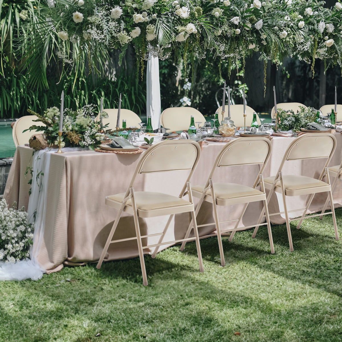 Folding Chair, Leather Padded Folding Chairs, Easy to Use and Store, Outdoor and Indoor, for Home, Office, Party, Comfy