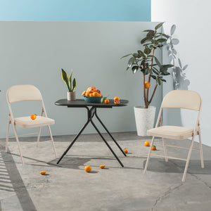 Folding Chair, Leather Padded Folding Chairs, Easy to Use and Store, Outdoor and Indoor, for Home, Office, Party, Comfy