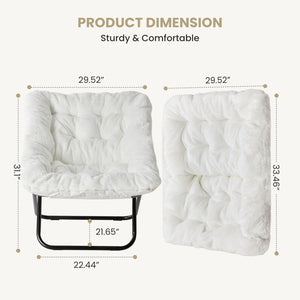 Comfy Chair for Adults, Soft Faux Fur Folding Lounge,Large Size Foldable