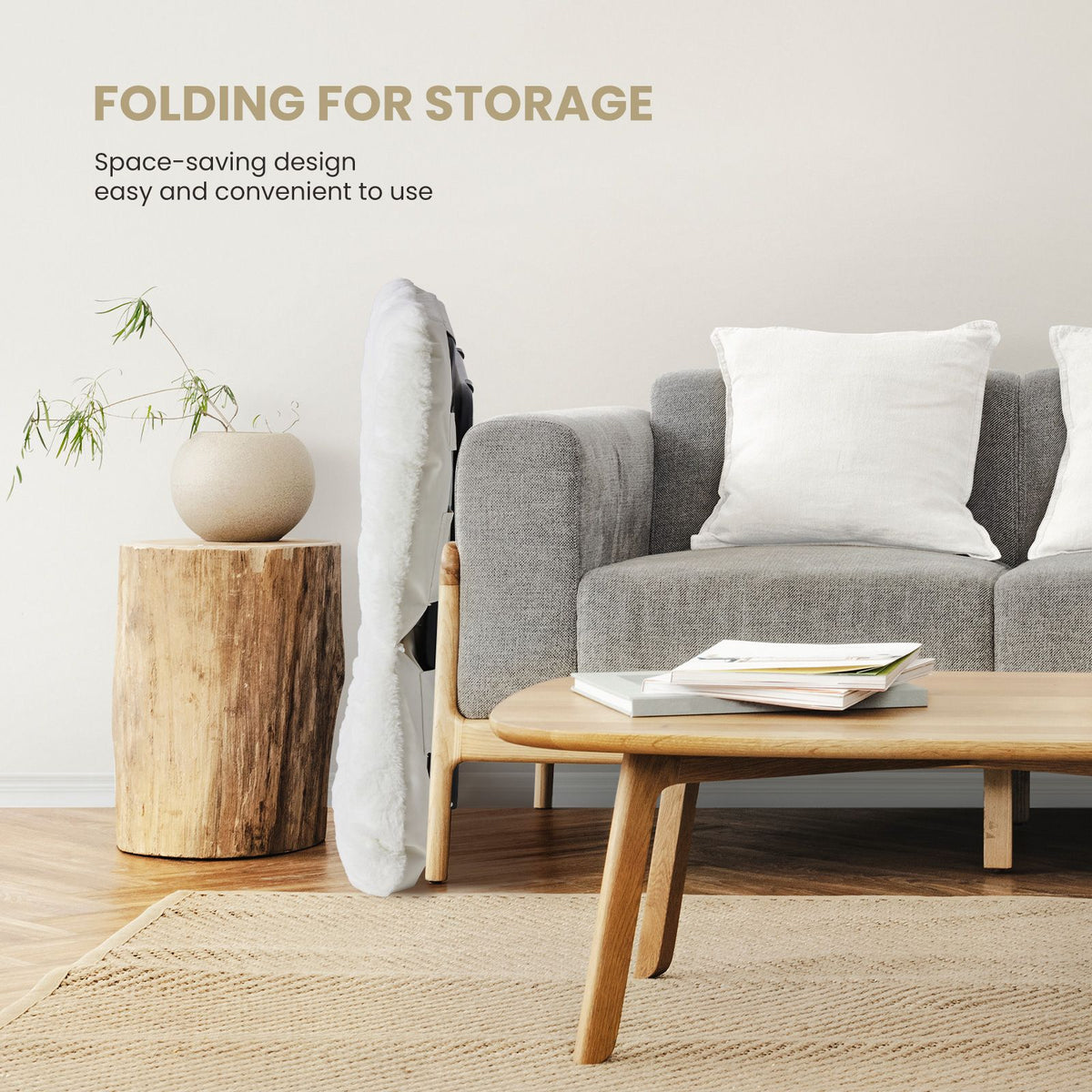 Comfy Chair for Adults, Soft Faux Fur Folding Lounge,Large Size Foldable