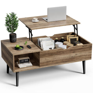 Lift Top Coffee Tables For Living Room 39.37"x19.7" Desk Tea Wood Dining Tables Adjustable Storage Shelf Easy Lift Or Lower