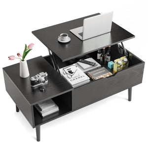 Lift Top Coffee Tables For Living Room 39.37"x19.7" Desk Tea Wood Dining Tables Adjustable Storage Shelf Easy Lift Or Lower