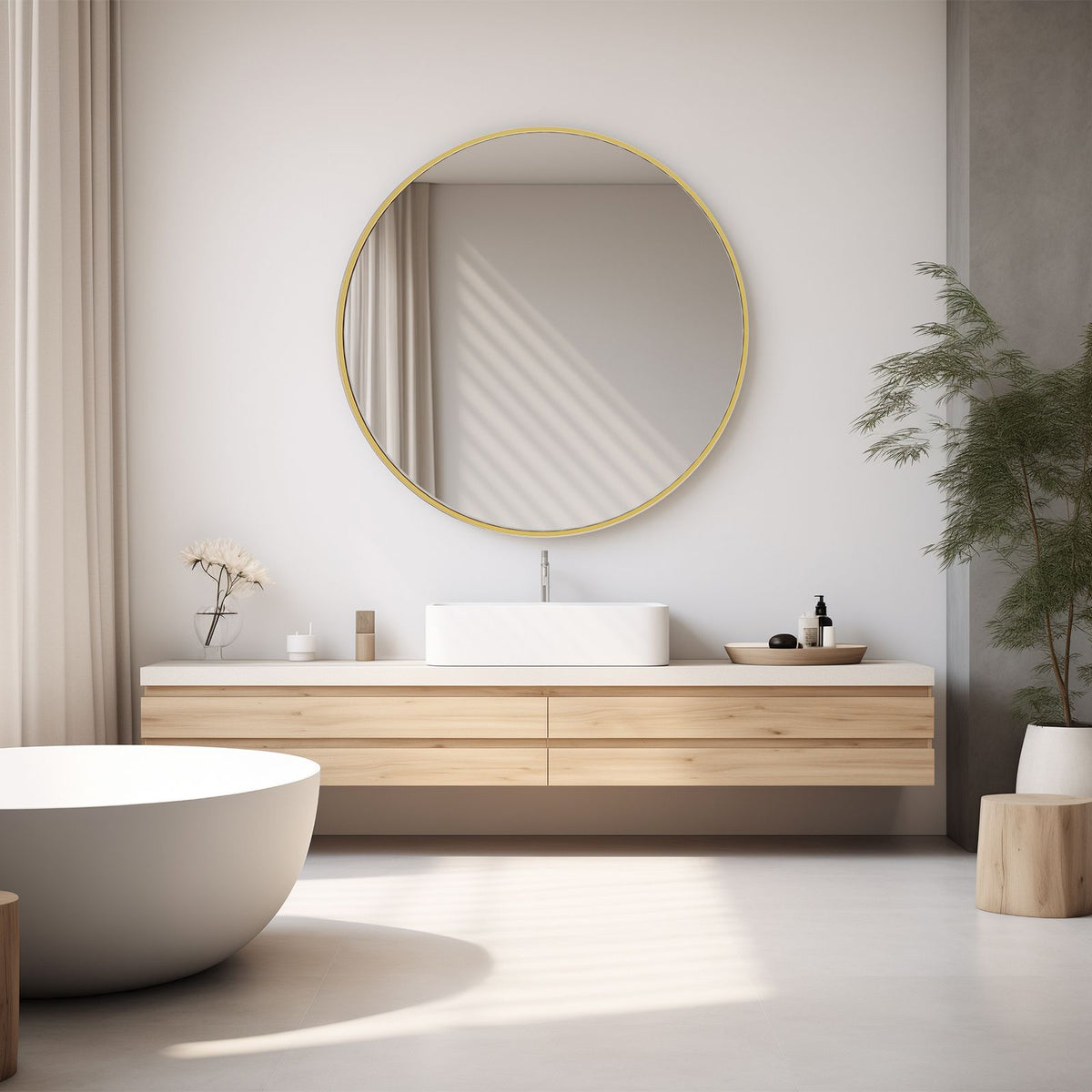 Black Round Wall Mirror 20-30 Inch, Bathroom Mirrors for Over Sink, Circle Mirror for Bathroom, Entryway, Bedroom, Vanity