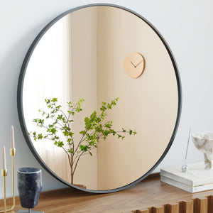 Black Round Wall Mirror 20-30 Inch, Bathroom Mirrors for Over Sink, Circle Mirror for Bathroom, Entryway, Bedroom, Vanity