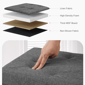 Storage Ottoman with Thicker Foam Padded Seat, Folding Foot Rest for Living Room End of Bed Bench