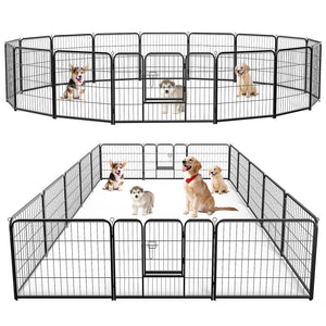 Dog Playpen Indoor Fence Height Metal Exercise Pen with Door Small Puppy/Medium/Large Dogs Animal Pet for Outdoor, Garden, Yard