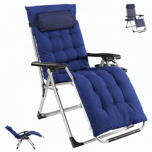 Zero Gravity Chair with Cushion, Folding Outdoor Lounge Chair with Cup Holder and Headrest for Patio, Strong Capacity
